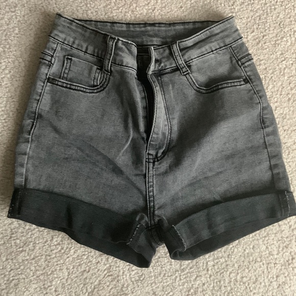 Gray Jean Shorts - Picture 1 of 3